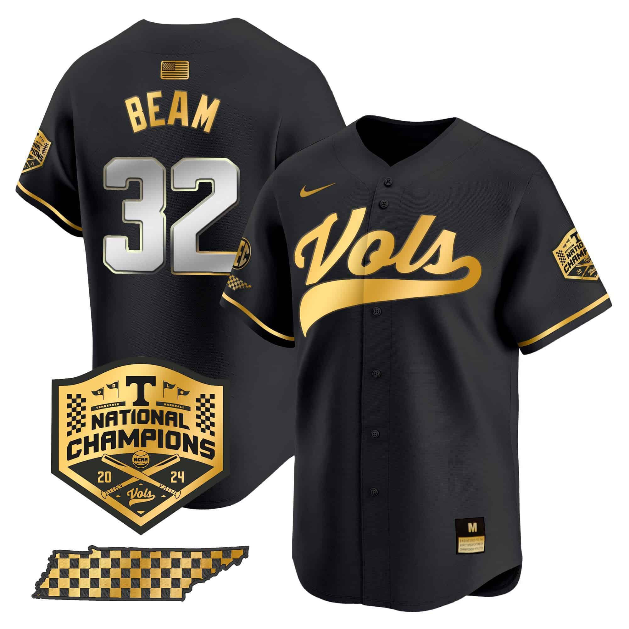 Men Tennessee Volunteers #32 Beam Black 2024 Nike Champions Vapor Premier Limited NCAA Jersey style 1->indianapolis colts->NFL Jersey
